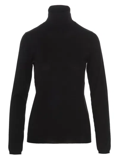 Brunello Cucinelli Cashmere Blend Lurex Rib Knit Sweater In Black