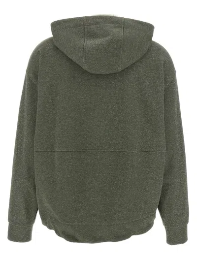 Peserico Sparkle Drawstring Hooded Long Sleeve In Gray