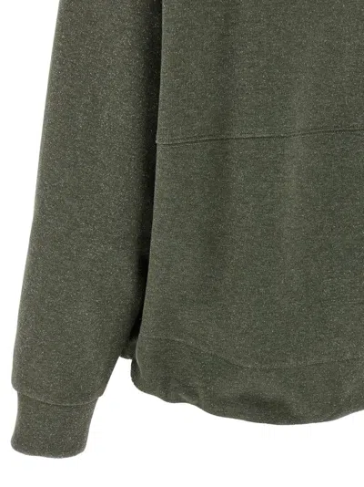 Peserico Sparkle Drawstring Hooded Long Sleeve In Gray