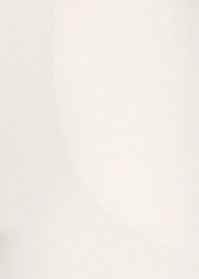 D Exterior D. Exterior Ivory Wide-leg Viscose Pants With Herringbone Pattern In Neutral