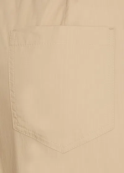 Brunello Cucinelli Beige Cotton Pants With Elastic High Waist