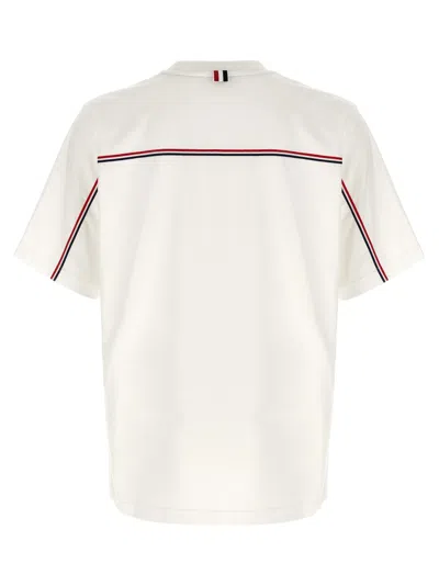 Thom Browne Rwb Knit Trim T-shirt White In White