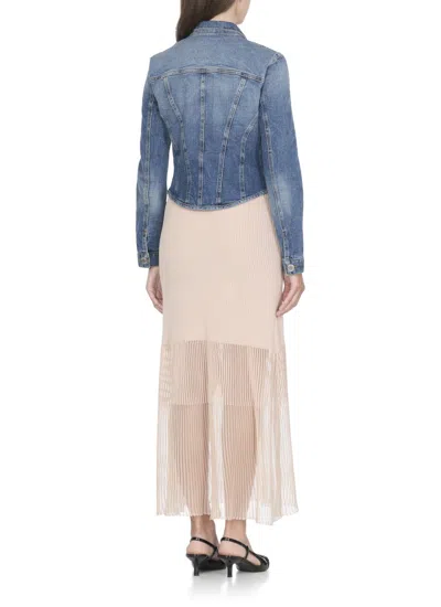 Pinko Jacket Denim Chest Pockets In Blue
