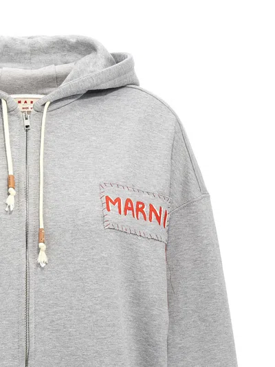 Marni "oversized Organic Cotton Sweat In Gray