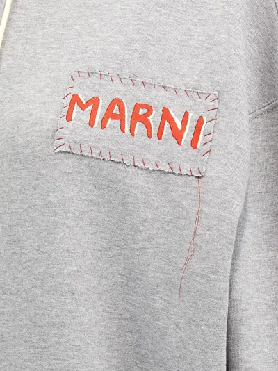 Marni "oversized Organic Cotton Sweat In Gray