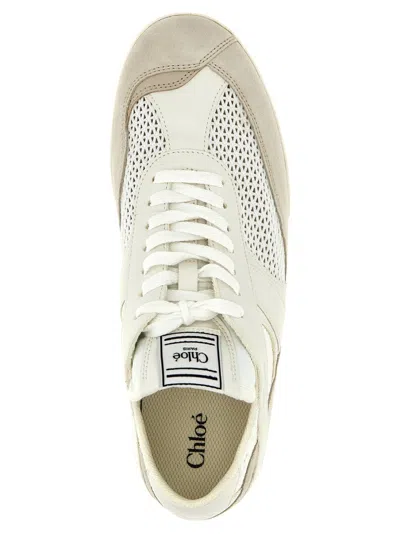Chloé Kick Suede And Recycled Tissue Sneakers In Neutral