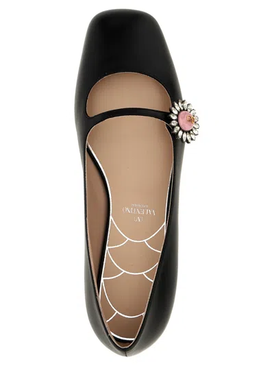 Valentino Embellished Leather Mary Jane Flats