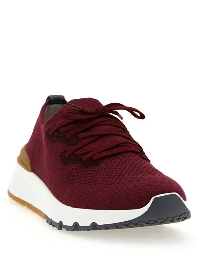 Brunello Cucinelli Knit Upper Sneakers Pull Tab Rubber Sole