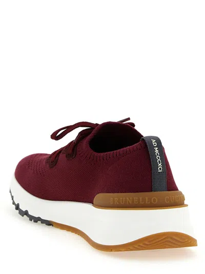 Brunello Cucinelli Knit Upper Sneakers Pull Tab Rubber Sole