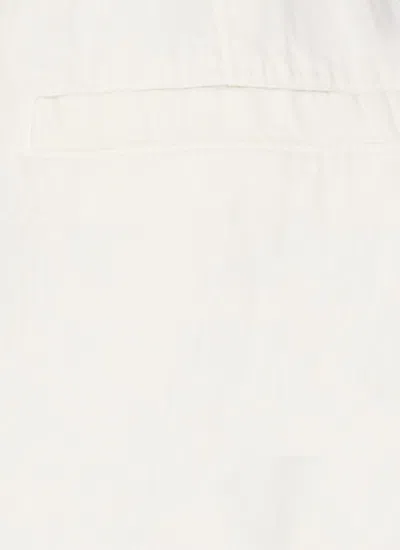Brunello Cucinelli Drawstring Waist Linen Bermuda Shorts In White