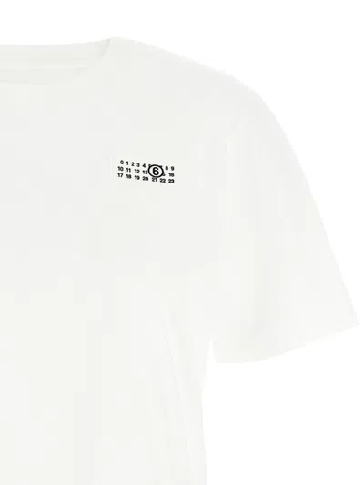 Mm6 Maison Margiela Mm6 By Maison Margiela Relaxed-fit Cotton T-shirt With Subtle Logo Detail In White