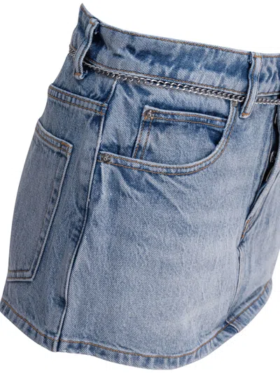 Alexander Wang High Rise Skort With Chain Belt Short Blue