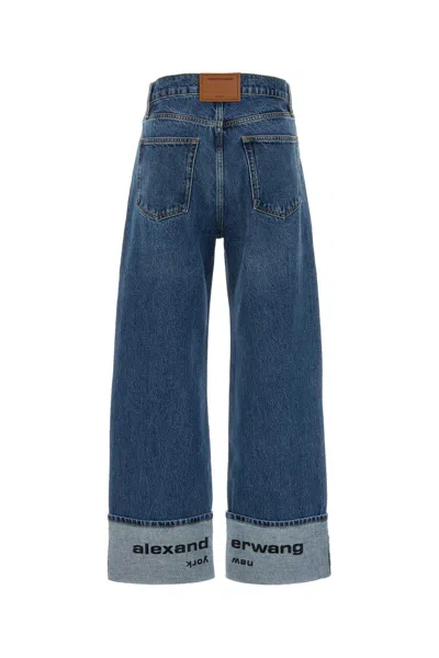 Alexander Wang Logo-embroidered Mid-rise Jeans