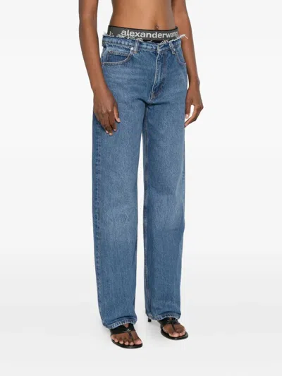Alexander Wang Pre-styled Ez Jean With Sporty Undie In Blue