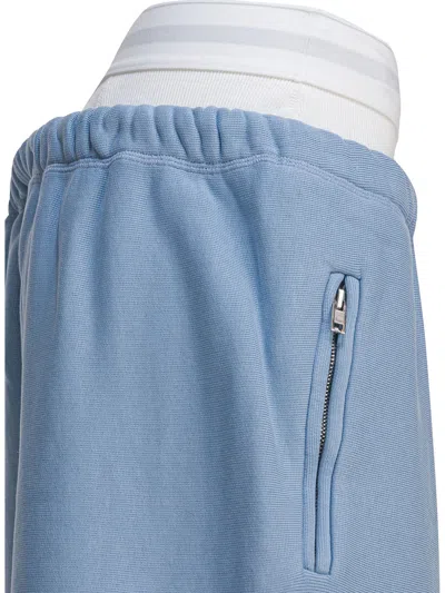 Alexander Wang Wide Leg Sweatpant W/ Logo Elastic Exposed Brief Trousers Blue In Blue