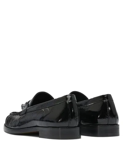 Alohas Marietta Onix Black Leather Loafers In Black