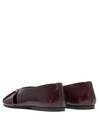 Alohas 'ravena' Bordeaux Ballet Shoes With Decorative Plaque On The Front