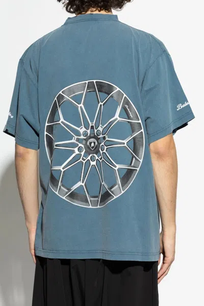 Balenciaga Lamborghini Oversized Printed Cotton-jersey T-shirt In Blue