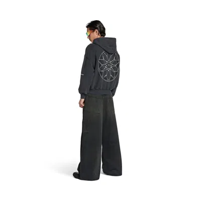 Balenciaga Baggy Ripped Off Denim Pants In Black