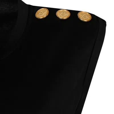 Balmain 3 Buttons Tank Top Clothing In Black