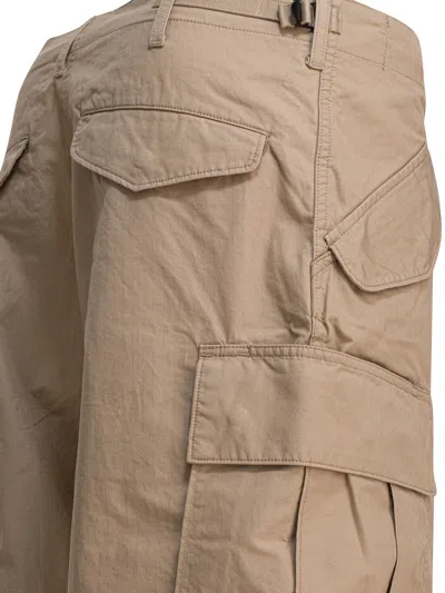 Beams Mil Short Beige In Brown