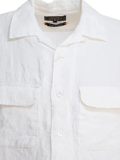 Beams Camp Collar Shirt Shirts White In White