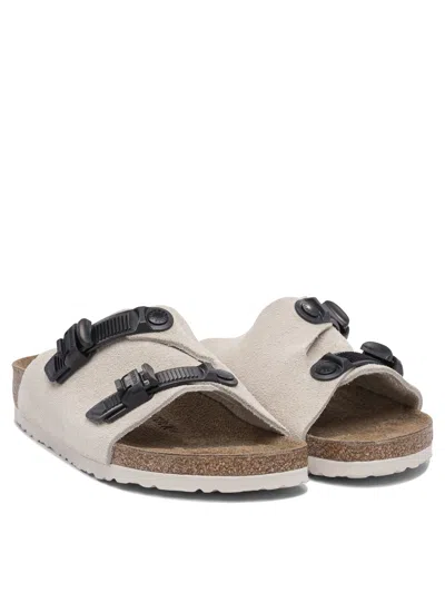 Birkenstock Zurich Tech Double-strap Suede Slides In Neutral