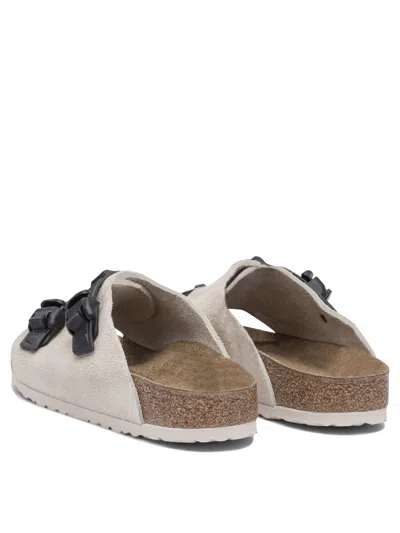 Birkenstock Zurich Tech Double-strap Suede Slides In Neutral