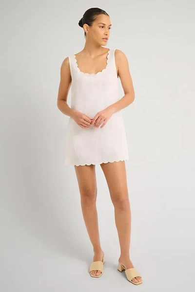 Onia Air Linen Scallop Shift Dress