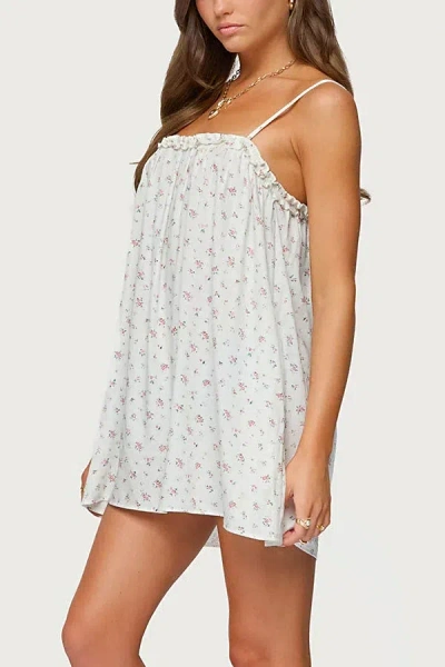 Edikted Patti Floral Mini Dress In Cream, Women's At Urban Outfitters