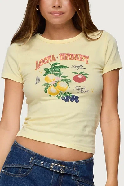 Edikted Local Market Graphic T Shirt In Yellow