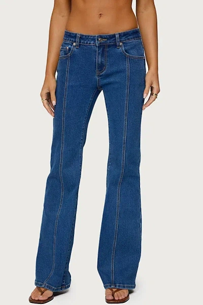 Edikted Starrie Panel Stitch Low Rise Jeans In Blue, Women's At Urban Outfitters