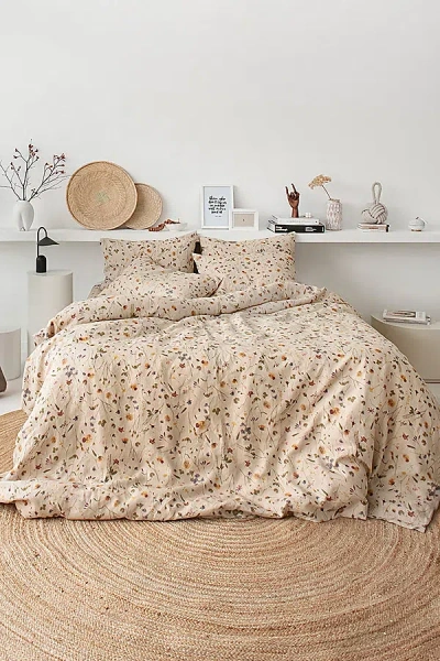 Magiclinen 3-piece Linen Duvet Cover Set In Botanical Print At Urban Outfitters