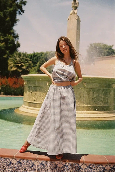 Rat Boi Plaid Dream Maxi Skirt In Sky Gingham, Women's At Urban Outfitters
