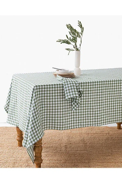 Magiclinen Linen Tablecloth In Forest Green Gingham At Urban Outfitters