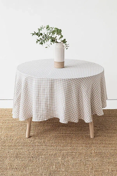 Magiclinen Linen Tablecloth In Natural Gingham At Urban Outfitters
