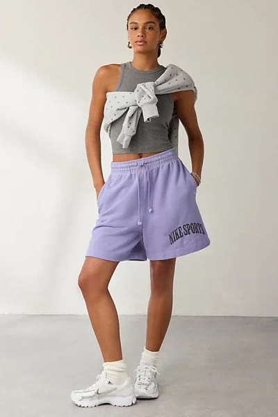 Nike Sportswear Phoenix Fleece High-rise French Terry Short In Dusty Amethyst, Women's At Urban Outfitter