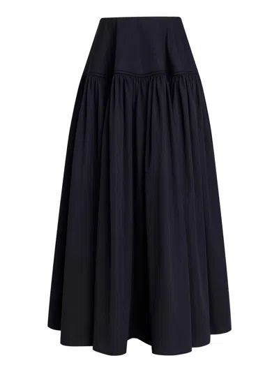 Alaïa Full Volume Skirt In Cotton Poplin