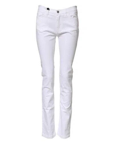 Dolce & Gabbana White Grace Mid Waisted Skinny Denim Jeans