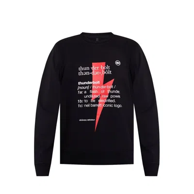 Neil Barrett Black Cotton Blend Logo Sweatshirt In Black