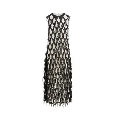 Maison Margiela Silk Midi Dress In Black