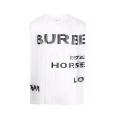 Burberry Horseferry Print Mesh Tank Top Men In White