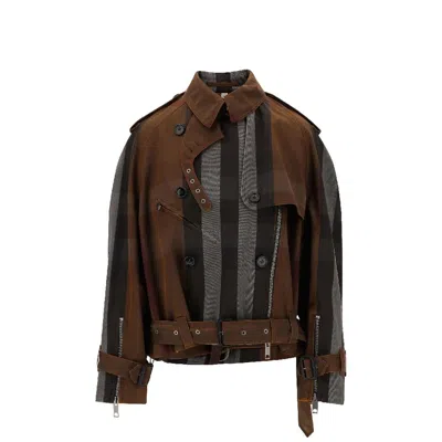 Burberry Stripe-pattern Cotton Biker Jacket