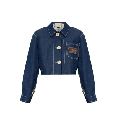 Gucci Denim Jacket Women In Blue