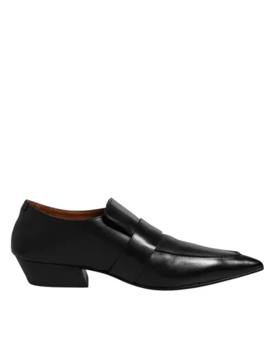 Marsèll Black Soft Leather Loafer Pointed Toe Slip On Shoes