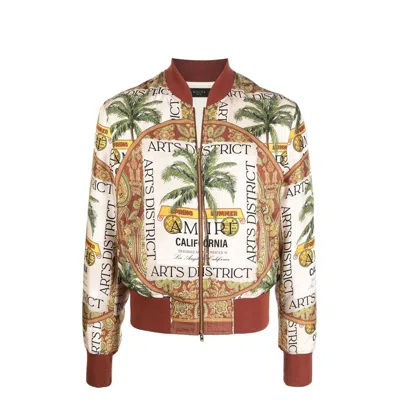Amiri Rum Label Silk Twill Bomber Jacket