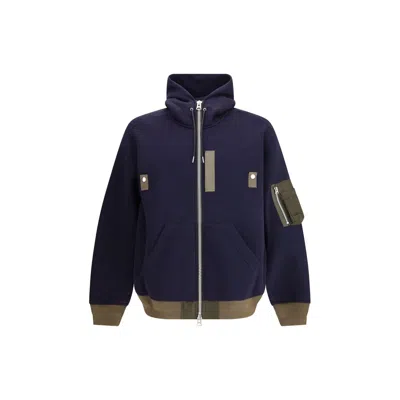 Sacai Oversize Hoodie In Blue