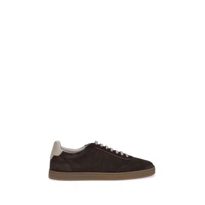 Brunello Cucinelli Dark Brown Leather Sneakers