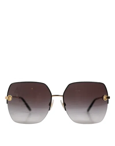 Dolce & Gabbana Dg2267 Black Gold Metal Full Rim Square Sunglasses