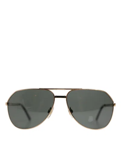 Dolce & Gabbana Gold Dg2106k Pilot Frame Tinted Lens Polarized Sunglasses